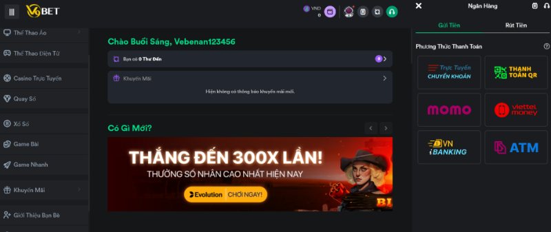 Các phương thức nạp tiền V9bet đang cung cấp