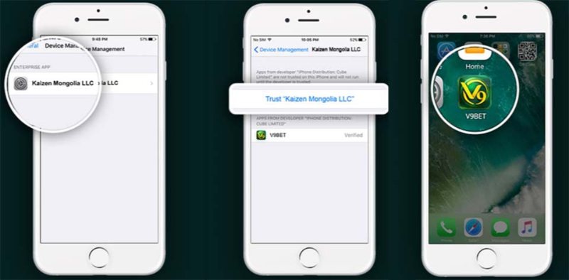 Quy trình tải app V9bet chi tiết cho IOS